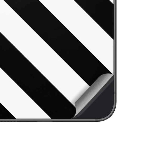 Black and White Geometric Stripes Galaxy A14 5G Skin